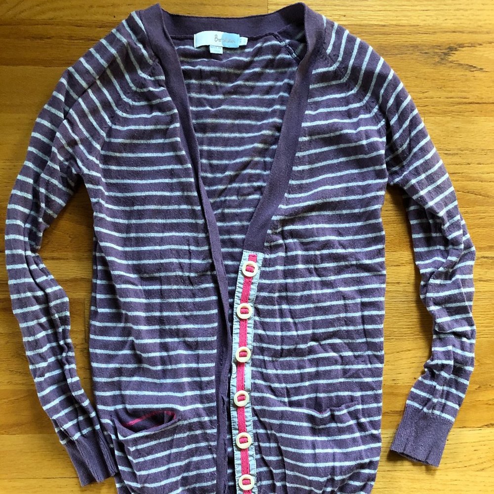 Boden button up striped sweater